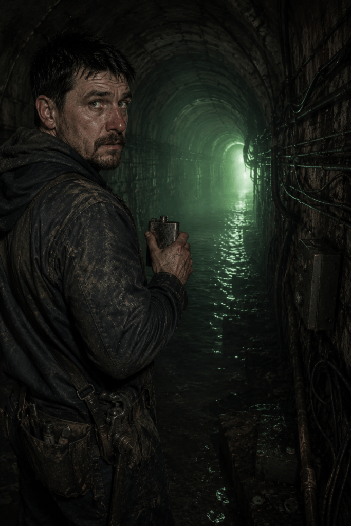 CHARACTERS BOOK II: THE EXODUS 1 A rugged man named Gauthier holds a metal flask, standing in a dark, flooded, post-nuclear tunnel in Montreal.