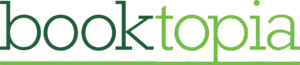The Booktopia logo featuring the word booktopia in a stylized serif font with a color transition from dark green to light green.
